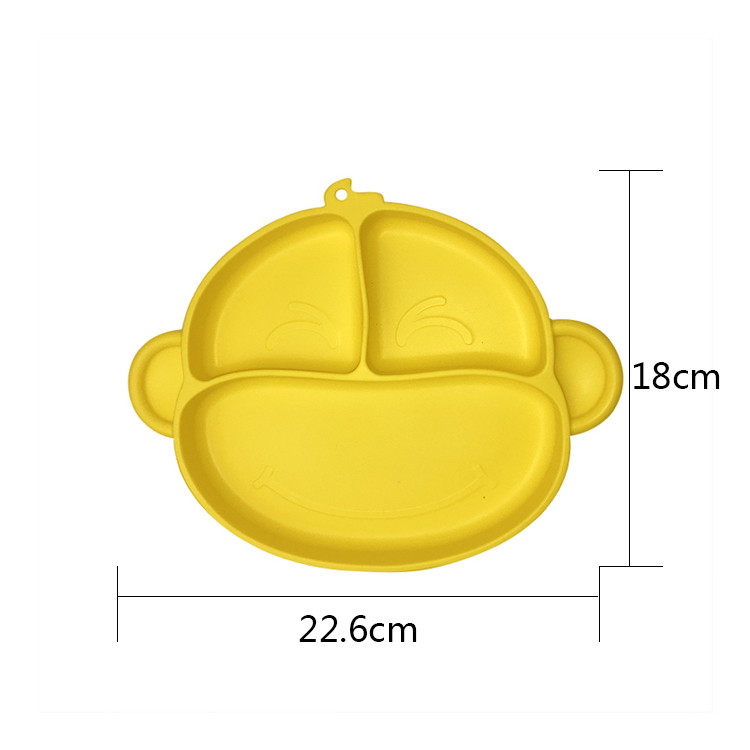 Practical Silicone Baby Feeding Set Tableware Cartoon Monkey Shape Food Grade
