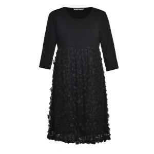 China Round Neck Plus Size Autumn Dresses With Lace Skirt , Large Size Ladies Clothes wholesale