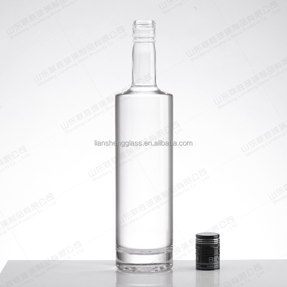 200ml 375ml 500ml 750ml 1000ml Clear Glass Tequila Liquor Bottle with Cork Lid