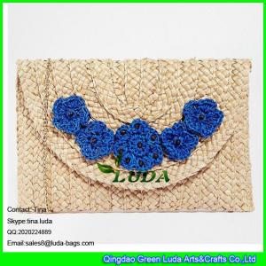 China LUDA flower power straw handbags paper straw clutch hand bags wholesale