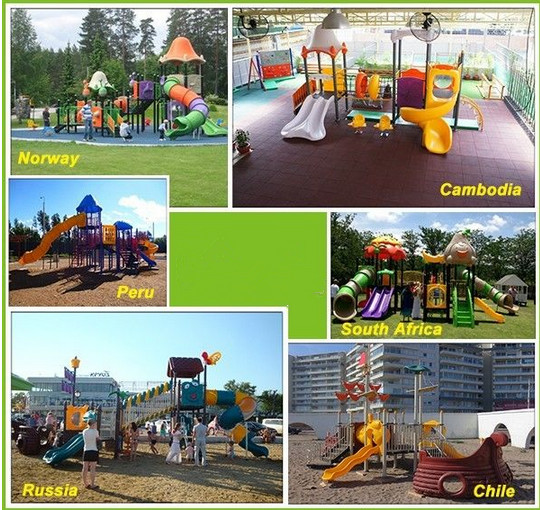 Kindergarten Pre-school Large Outdoor Playground Plant Theme Children Plastic Slides Playground Equipment