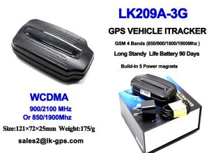 China 3g wcdma gps tracker with Battery Standby 90Days ----Black LK209A-3G on sale