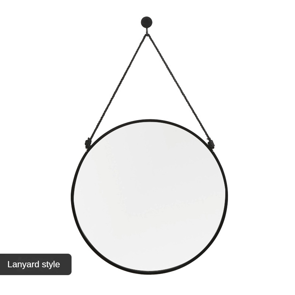 Round House Decor Plastic Frame Mirror for Bathroom Decorative Vintage Antique Style