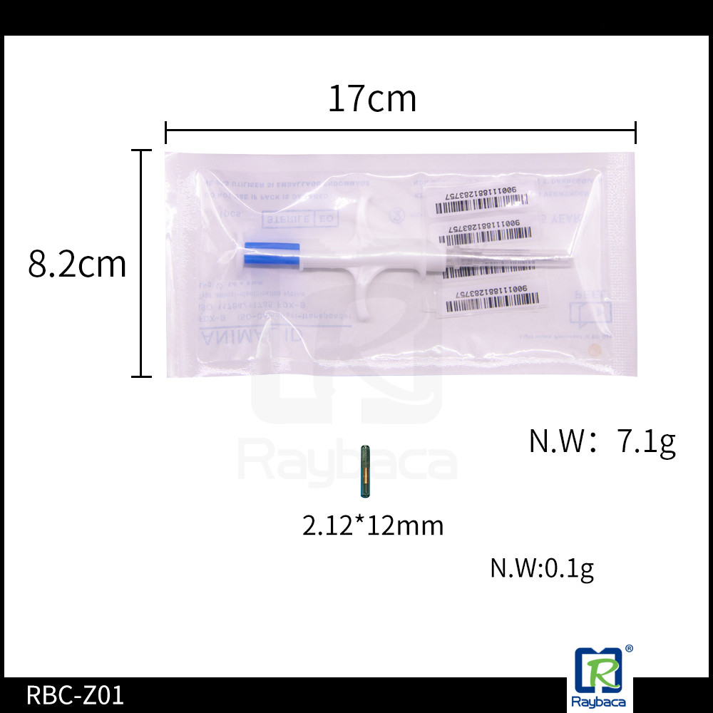 2.12 X 12mm Microchip Syringe With ID Chip RBC - Z01 For Cats Identification Tracking