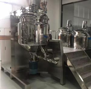 China Pneumatic Lotion Cosmetic Emulsifier Mixer 50 Liter SUS304 SUS316 wholesale
