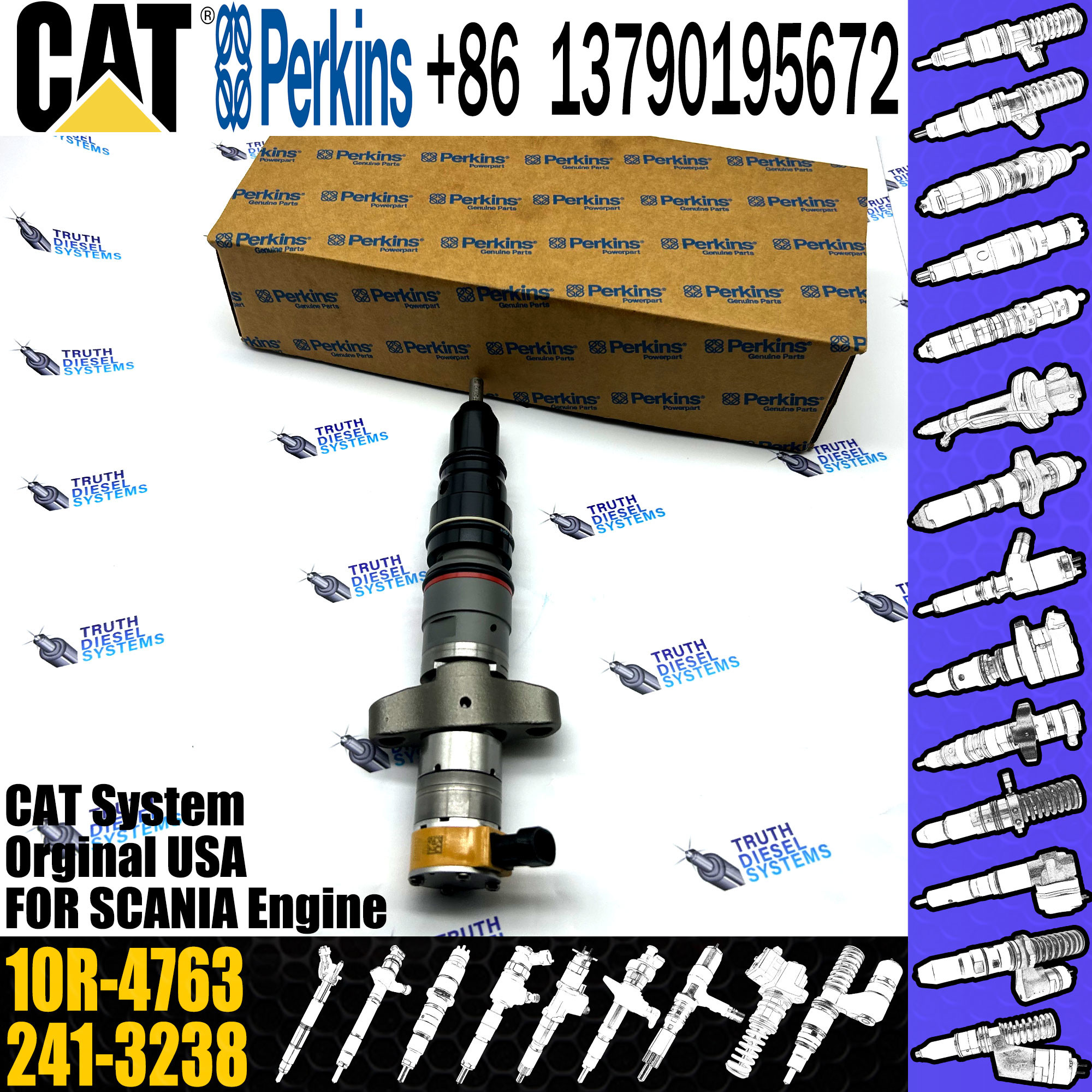 fuel injector 263-8218 387-9427 238-8091 241-3239 328-2582 10R-4761 10R-4763 for C7 336GC Excavator