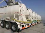 White Tractor Trailer Truck 3 Axle 50m3 Bulk Cement Tanker Trailer For Cement