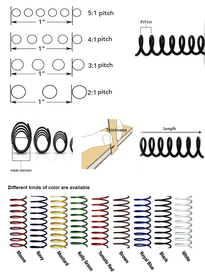 1-3/4'' Metal Coil Binding Spines For Hardcover Books