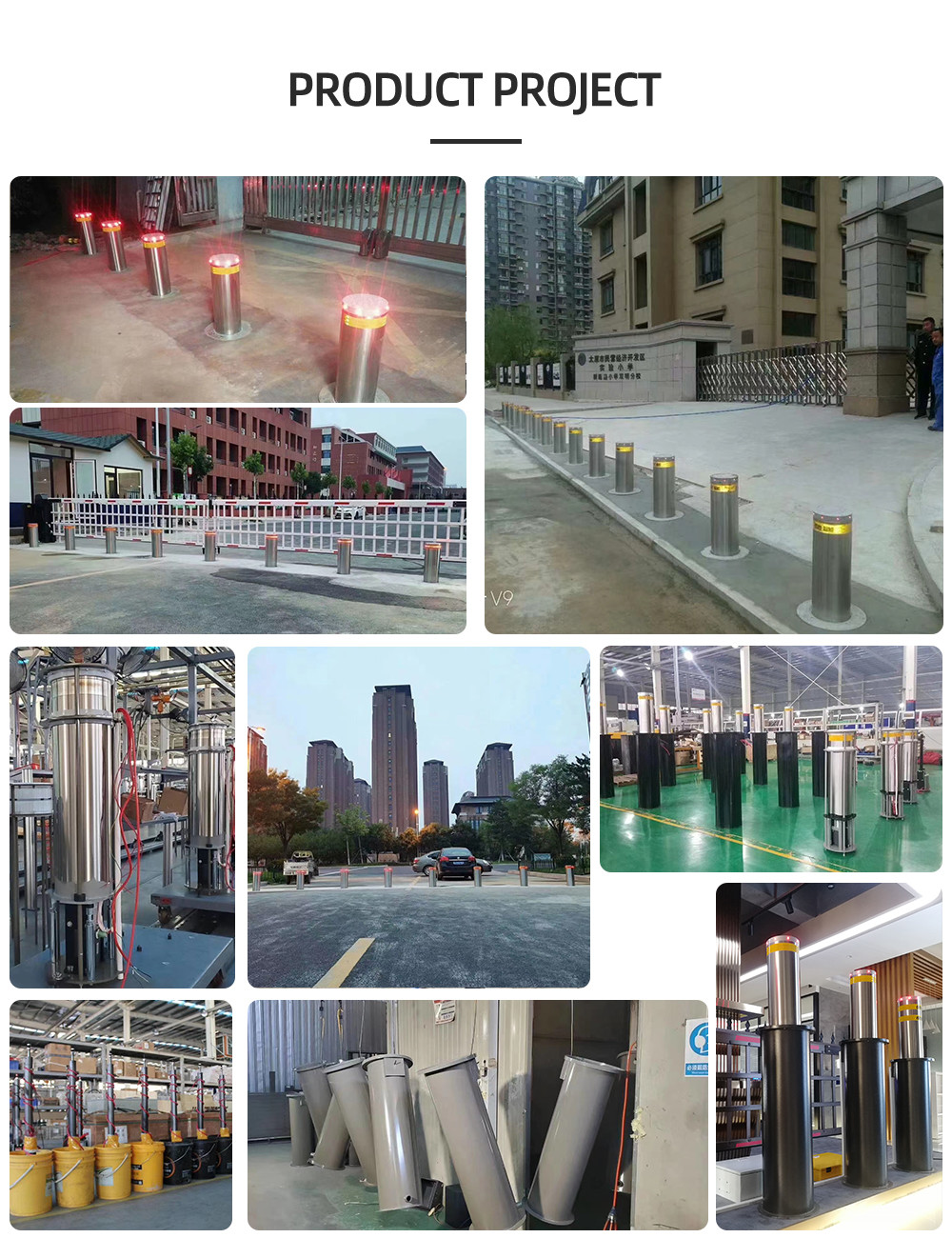 Hydraulic Road Traffic 100KG Remote Control Parking Bollards Semi Automatic