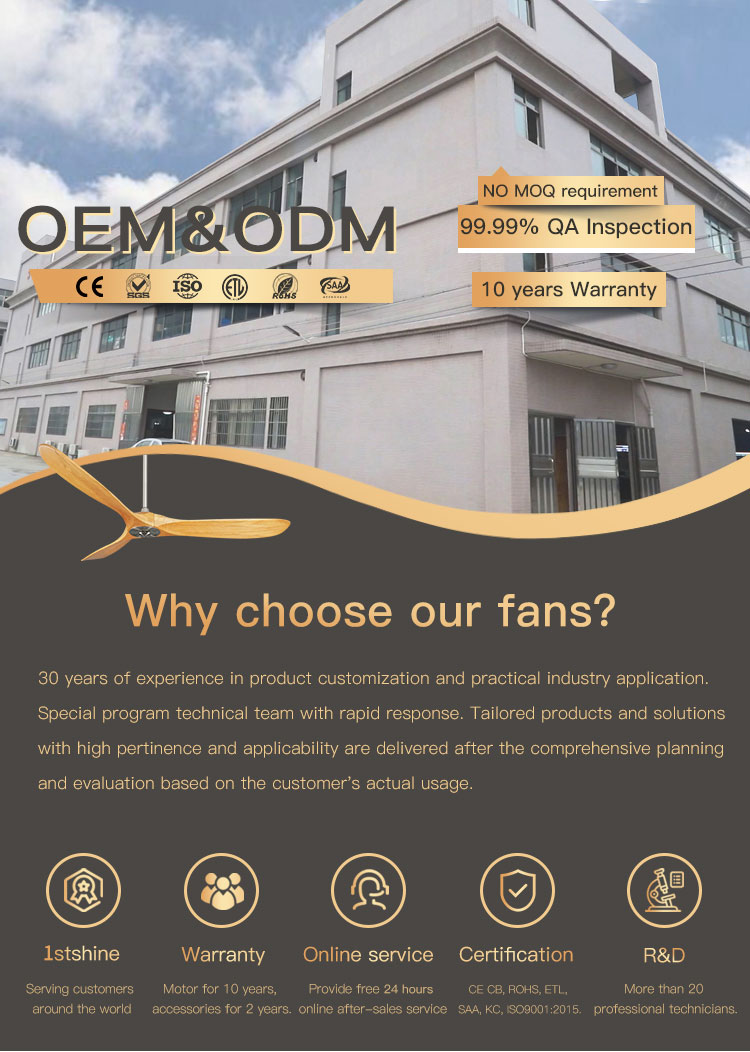 52 Inch AC Reverse Motor Air Cooling Ceiling Fan with Standard Wind Type and Timer