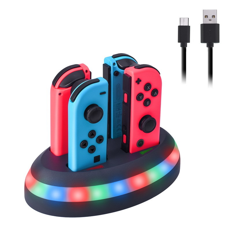 LED Indication Nintendo Switch Gaming Accessories 4 In 1 Charging Dock Lamppost