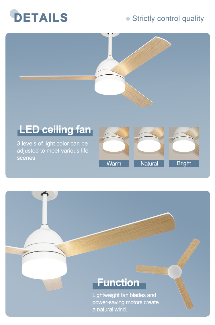Electric Power Source 1stshine Ceiling Fan with Fancy Design and Dimmable LED Light 2-