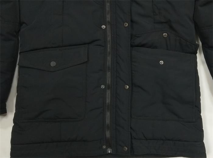 Polyester Mens Longline Padded Coat Black Long Thin Padded Coat