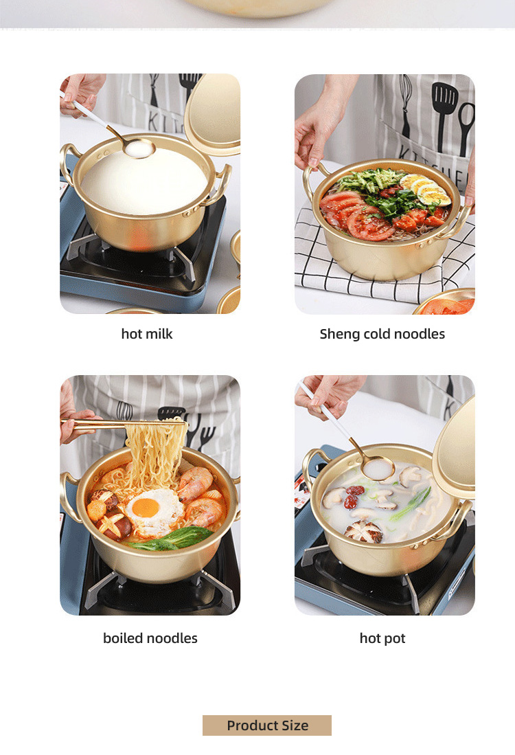 Korean Style Kimchi Noodle Pot Kitchen Cooking Pots Korean Cookware Soup Serving Pot With Two Handle