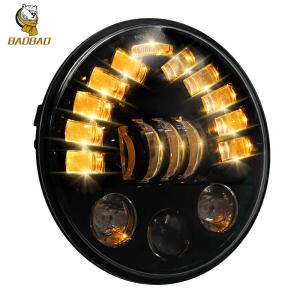 China Aluminum 5.75 Inch High Beam Low Beam White Yellow Modified LED Headlight wholesale