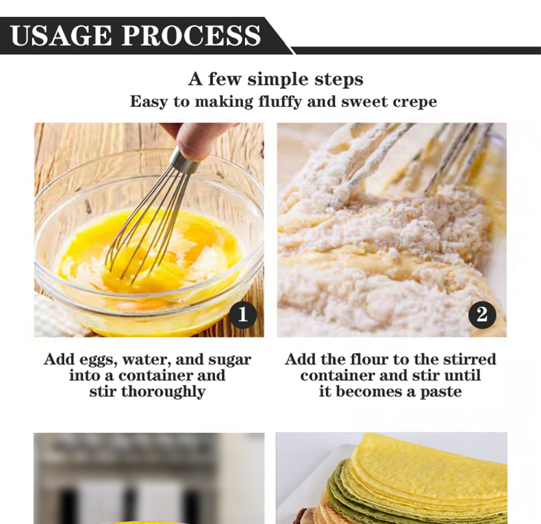 450*450*220mm Non-Stick Crepe Maker Electric Pancake Making Machine for Fast and Easy