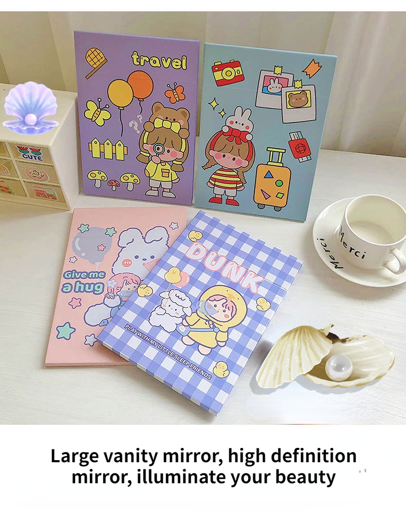 Customized Mini Round Pocket Vanity Heart Shaped Makeup Compact Mirror for Touch-Ups