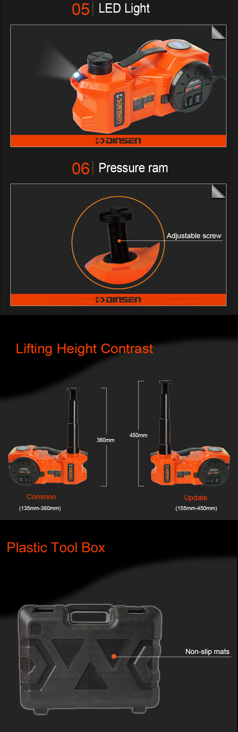 10t Electric Hydraulic Car Jack , Tractor Trailer Hydraulic Jack CE Approved