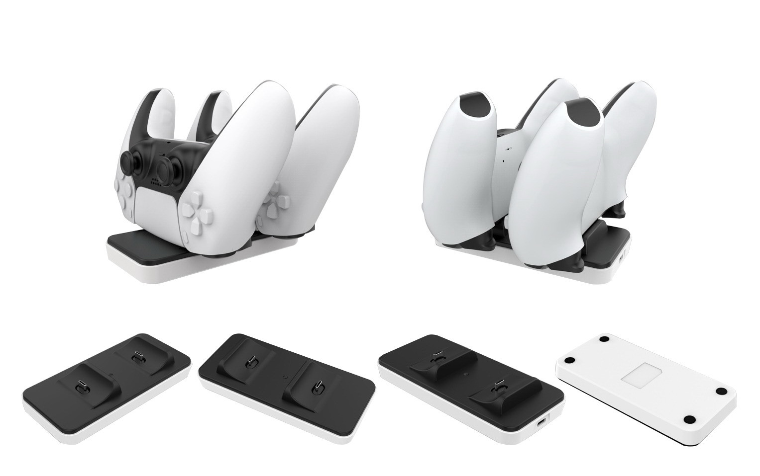 550mA*2 PS5 Gaming Accessories , PS5 Dual Charging Station With 2pcs Type C Dongles