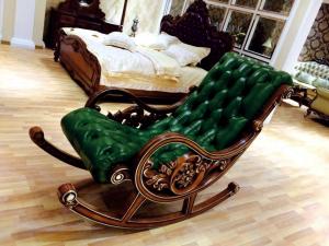 China Green Wooden European Style Lounge Chair Living Room Relex Modern Rocking Chair wholesale