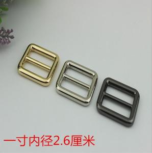 China Personalized fashion nickel free light gold 26 mm bag metal slide buckles for leather wholesale