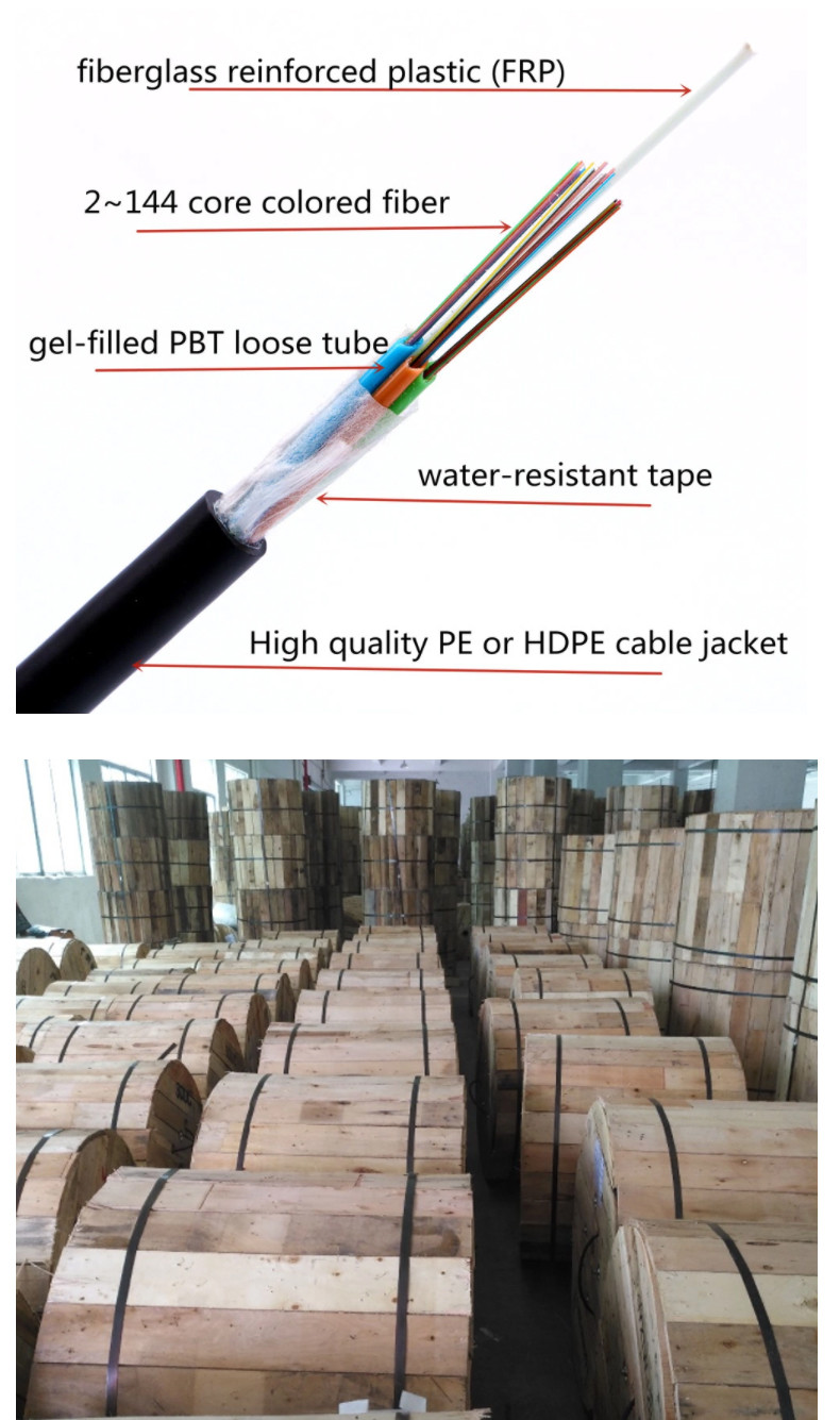 2000 Ft Non Metallic Fiber Optic Cable High Strength Loose Tube