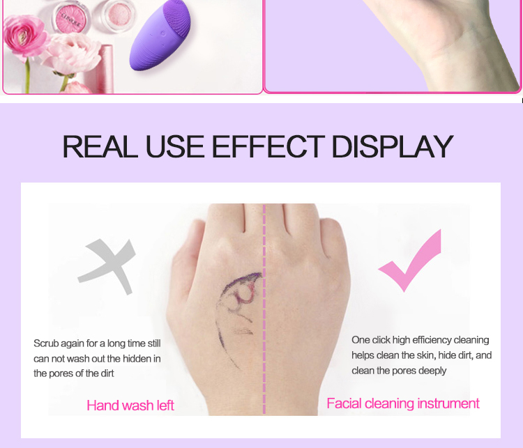 Private Label Sonic Facial Cleansing Brush Li Ion Rechargeable Battery