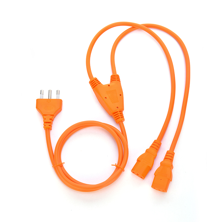 IMQ Certificated Computer Power Cord Y Splitter 3pin Plug with 2 Way C13 Plug Socket WIFI NO Grounding Standard Grounding