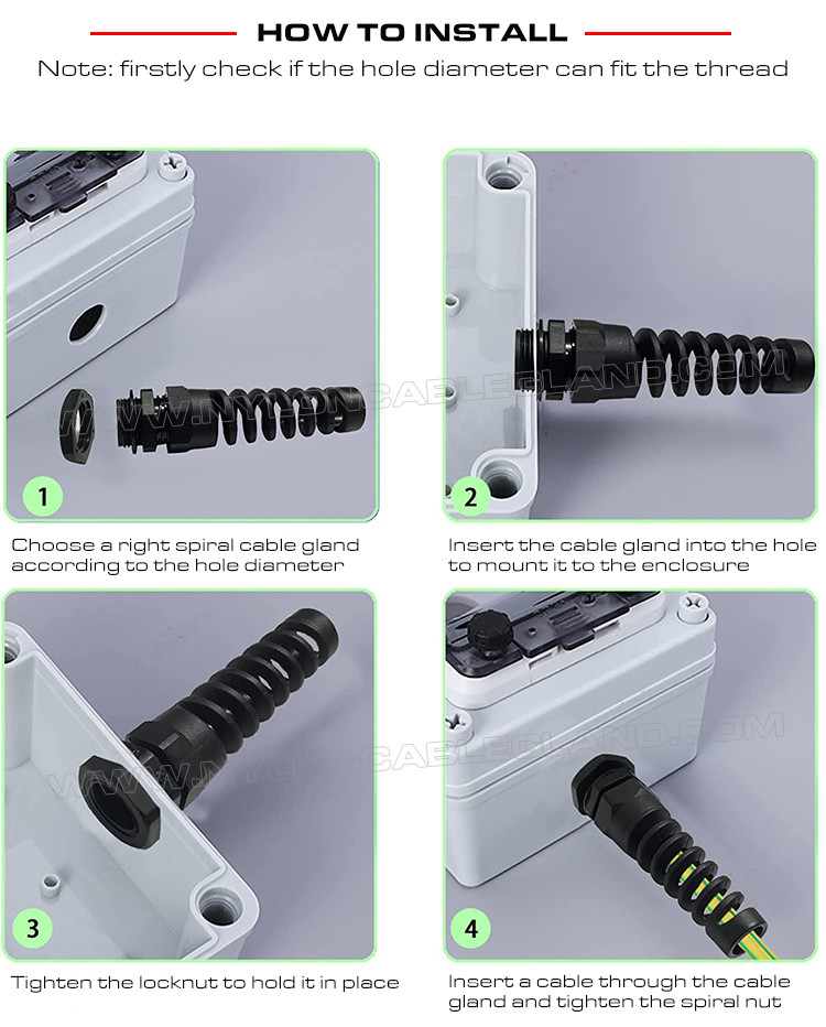 Standard Type (Divided Type) IP68 Plastic Cable Glands PG7~PG21 with Protection against Bend, Flex, Kink and Twist