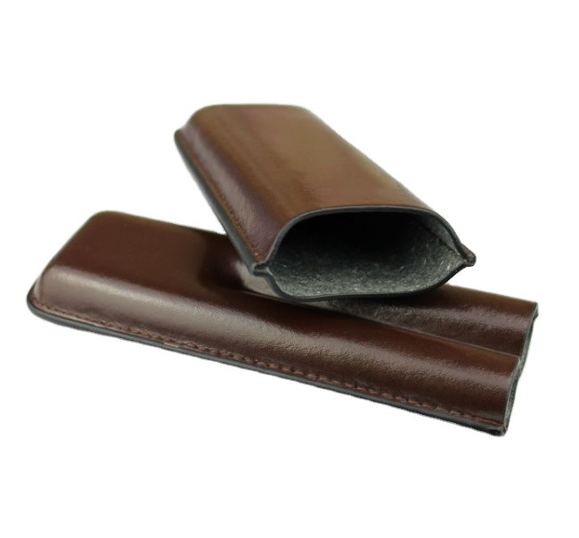 High Quality Leather Cigar Box 2 Pcs Travel Cigar Tube Cover