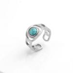 Ring women's fashion niche design sense titanium steel peacock stone women's
