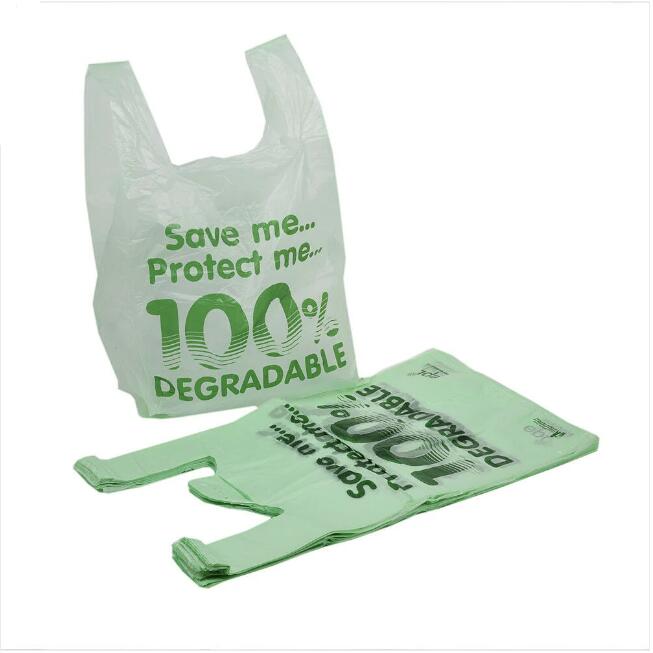 Biodegradable Compostable Degradable Plastic T Shirt Food Packaging Grocery Shopping Bag