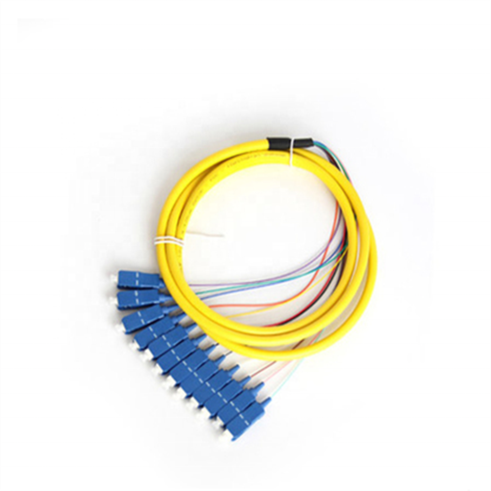 G567 12 core lc singlemode fan-out optical fiber optic pigtail