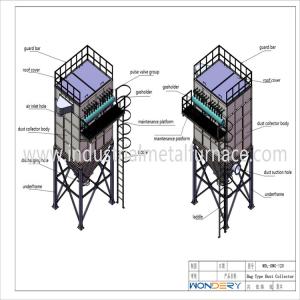 China 1200Pa 1.5m/Min Industrial Metal Melting Furnace Bag Type Dust Collector 2000mm wholesale