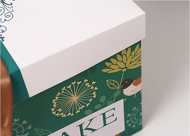 Custom Logo Recyclable Paper Birthday Cake Box CMYK Color Printing