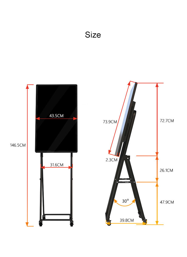 Mobile Projection Live Broadcast Touch Screen Signage Interactive 32 Inch