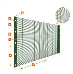 China Prison High Security Mesh Fence Powder Coated 358 Anti Climb wholesale
