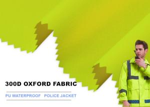 China 300D Poly Oxford Fabric Waterproof Material EN ISO 20471 Fluorescence PU Milky Coated 3000MM wholesale