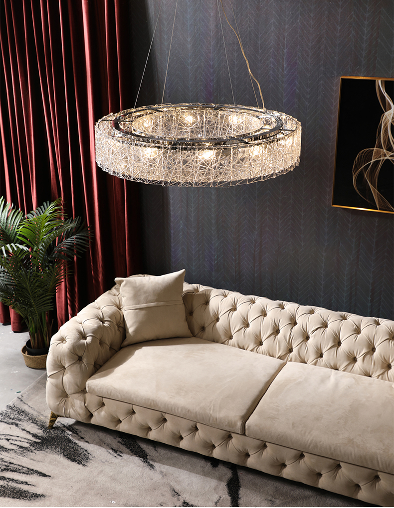 Modern Crystal Chandelier Lighting Art Decor Round Suspesion Luxury Chandelier(WH-MI-448)
