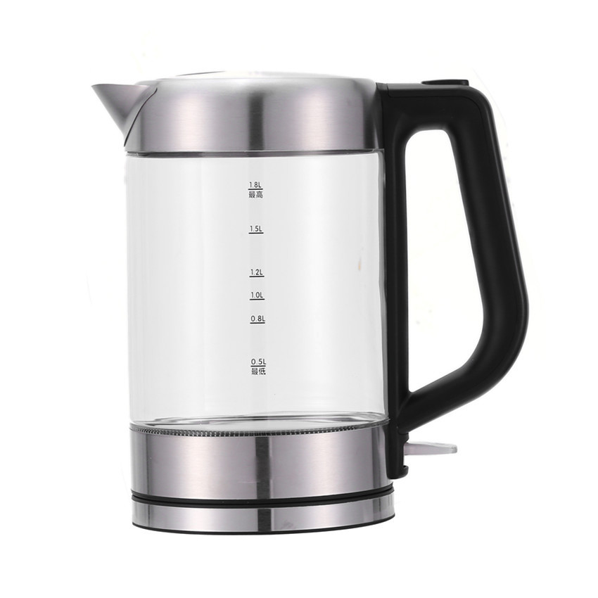 Auto Shut Off High Borosilicate Glass Electric Kettle Blue LED Light Coloring Changing