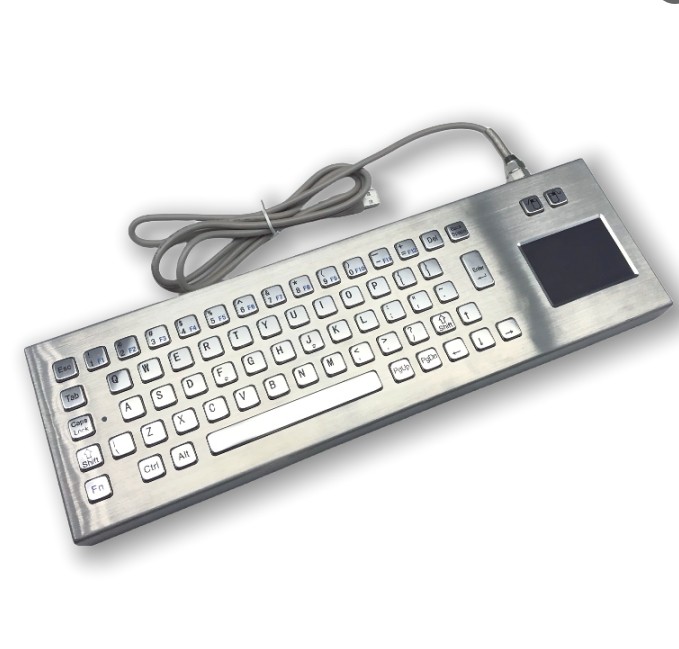 Industrial Stainless Steel Keyboard With Touchpad For PC USB Port Type A Interface