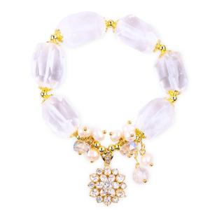 China Handmade Gemstone Bracelet Adjustable Charms Clear Quartz Bracelet Natural Stone Pearl Jewelry For Party Daily Wearing wholesale