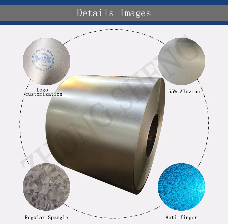 Galvalume Coated 26 Gauge Z150 AZ 100 0.40x12 55% Galvalume Steel AZ120 GL Coil Secondary for Sea Worthy Packing and Surface