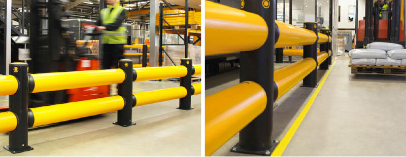 Flexible Pedestrian Barrier  Anti-Collision Guardrails Warehouse Safety Barrier Traffic Guardrails