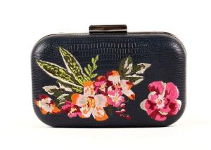 China Vintage Floral Embroidered Clutch Bag Pu Leather For Dinner Party wholesale