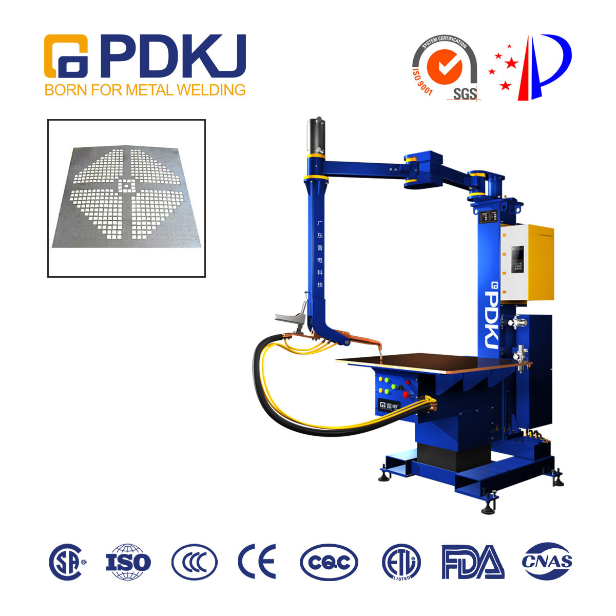 CNC Table Spot Welder 0.6Mpa Air Pressure 1mm Galvanized Sheet