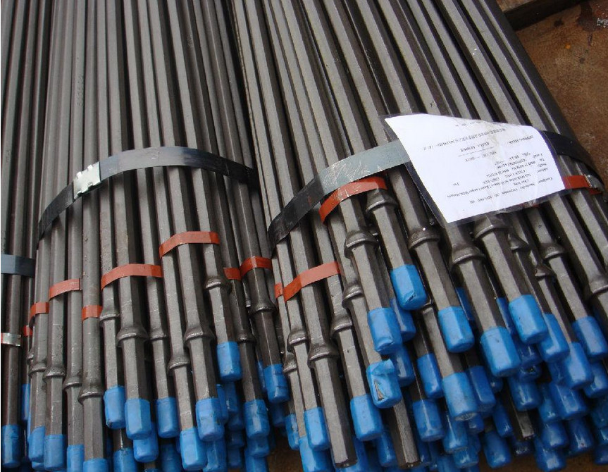 Mining Integral Rock Drilling Tools , Quarrying Plug Hole Drill Rod