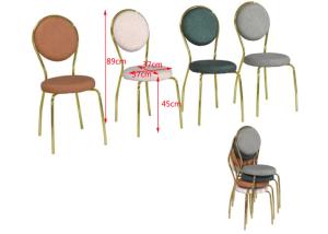 China Iron Pipe Leg 37cm 89cm Faux Leather Metal Dining Chairs wholesale