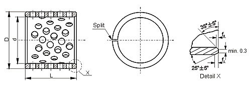 FB092 Metric cylindrical bushes