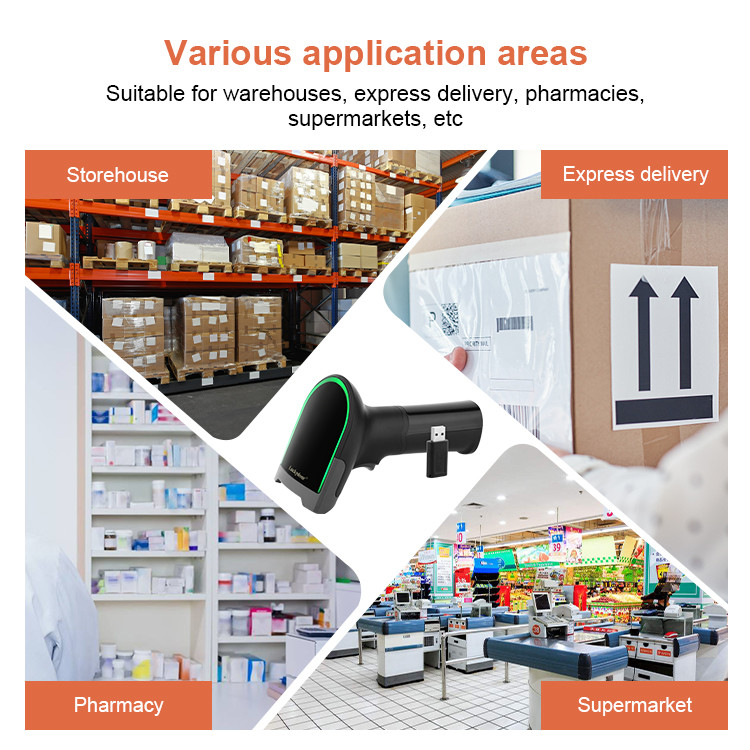 1D 2D 2.4G Bluetooth Barcode Scanner Portable Handheld QR Code Reader For Logistics